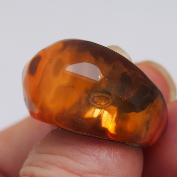Vintage Jewelry - Amber Dome Ring! Mix/Match 3/$33 Free Ship!